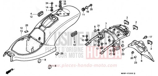 GARDE-BOUE ARRIERE (1) VT600CV de 1997